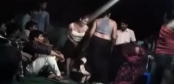  Desi Andhra hot nude aunties dance at bhogam melam